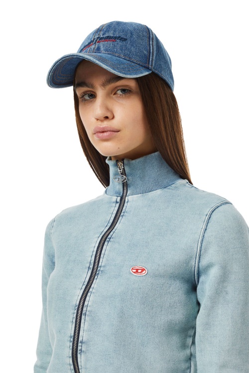 Diesel D-Emy Track Denim Sweatshirt In Light Blue