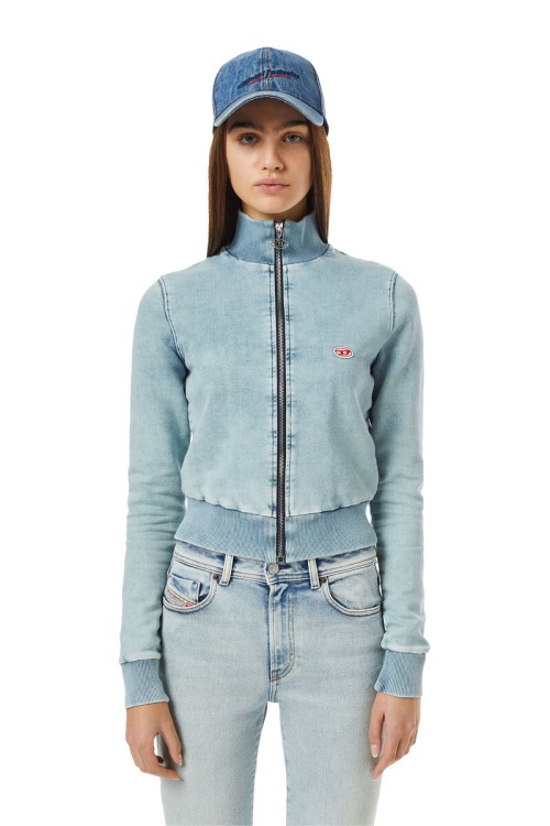 Diesel D-Emy Track Denim Sweatshirt Light Blue