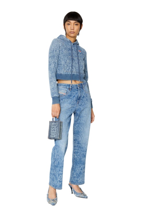 Diesel Light Blue D-Angy Track Denim Hoodie