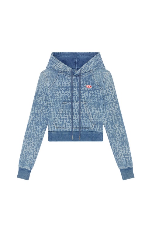 Diesel Light Blue D-Angy Track Denim Hoodie