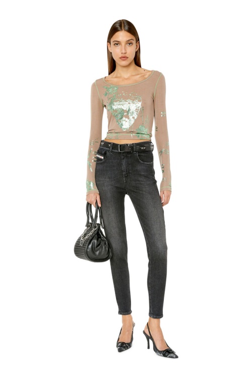 Diesel 1984 Slandy-High 09E93 Super Skinny Jeans Black/Dark Grey