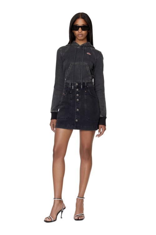 Diesel Black/Dark Grey De-Albus A-Line Skirt