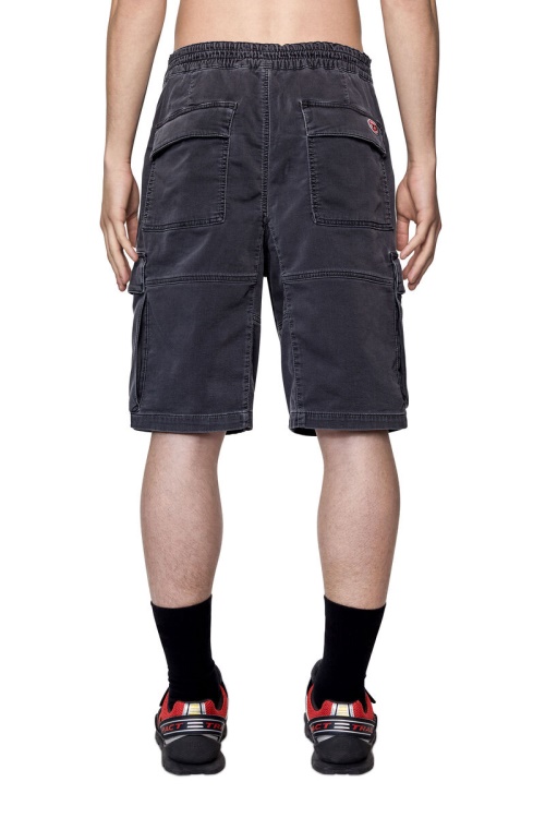 Diesel D-Krooley Joggjeans Cargo Shorts Black/Dark Grey
