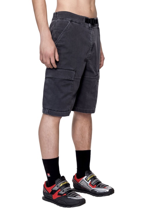 Diesel D-Krooley Joggjeans Cargo Shorts Black/Dark Grey