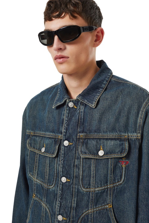 D-Riley Trucker Jacket Diesel Dark Blue