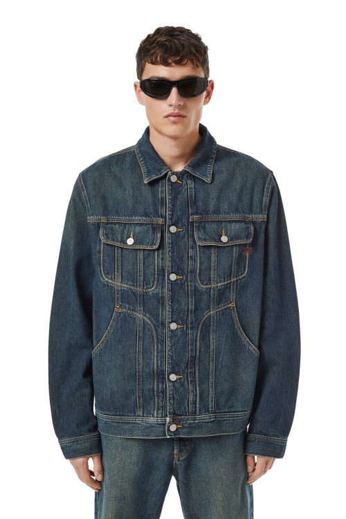 Dark Blue D-Riley Trucker Jacket Diesel