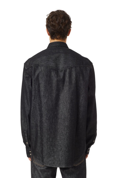 Diesel D-Ocean Western Shirt In Black/Dark Grey