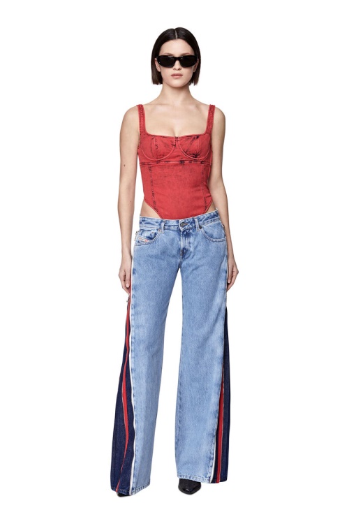D-Gellert Fs Track Denim Bodysuit Diesel Red
