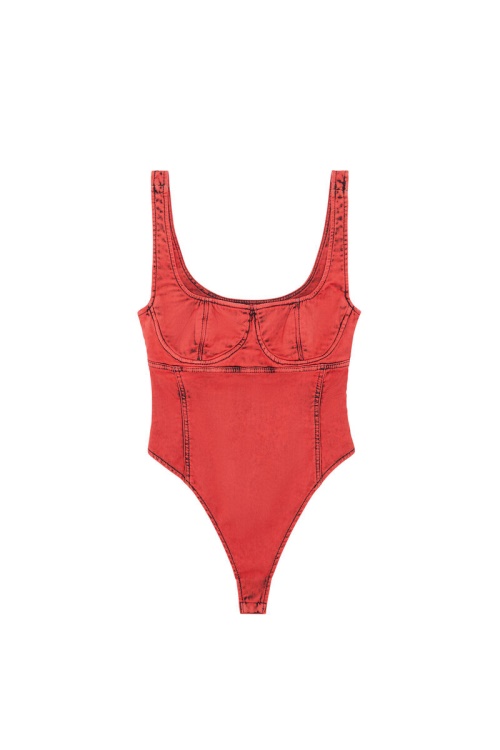 D-Gellert Fs Track Denim Bodysuit Diesel Red