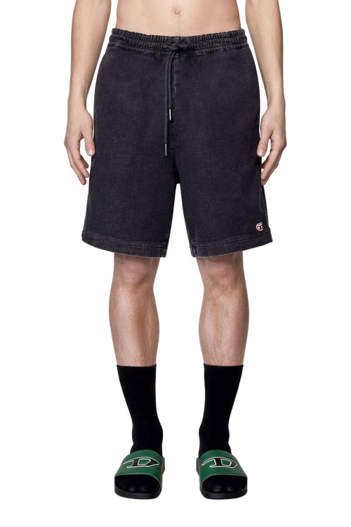 Diesel D-Boxy Track Denim Shorts Black/Dark Grey