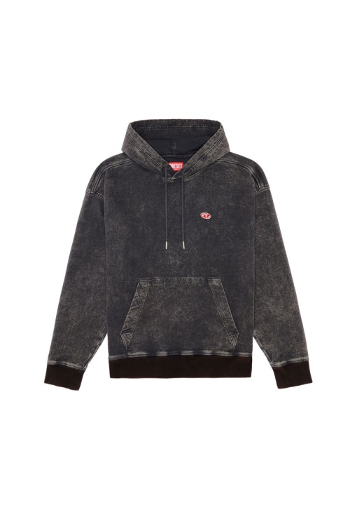 Diesel D-Um-Rib Track Denim Hoodie Black/Dark Grey