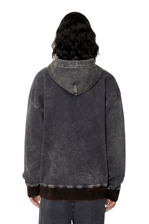 D-Um-Rib Track Denim Hoodie Diesel Black/Dark Grey
