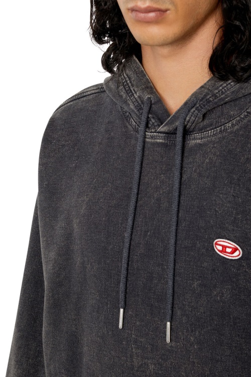 D-Um-Rib Track Denim Hoodie Diesel Black/Dark Grey