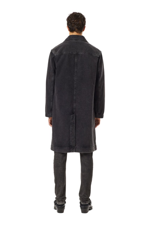 D-Roku-Long Car Coat Diesel Black/Dark Grey