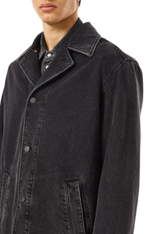 D-Roku-Long Car Coat Diesel Black/Dark Grey