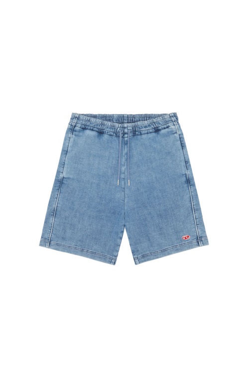 D-Boxy Track Denim Shorts Diesel In Light Blue