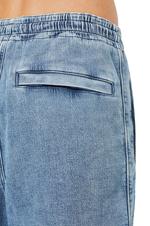 D-Boxy Track Denim Shorts Diesel In Light Blue