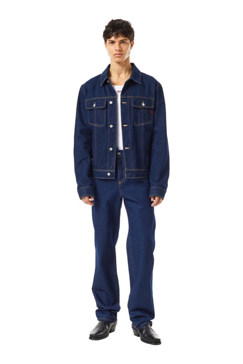 Diesel D-Barcy Trucker Jacket In Dark Blue