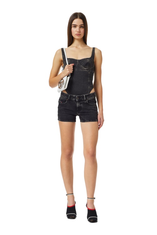 Black/Dark Grey Diesel De-Lyla Short Pants