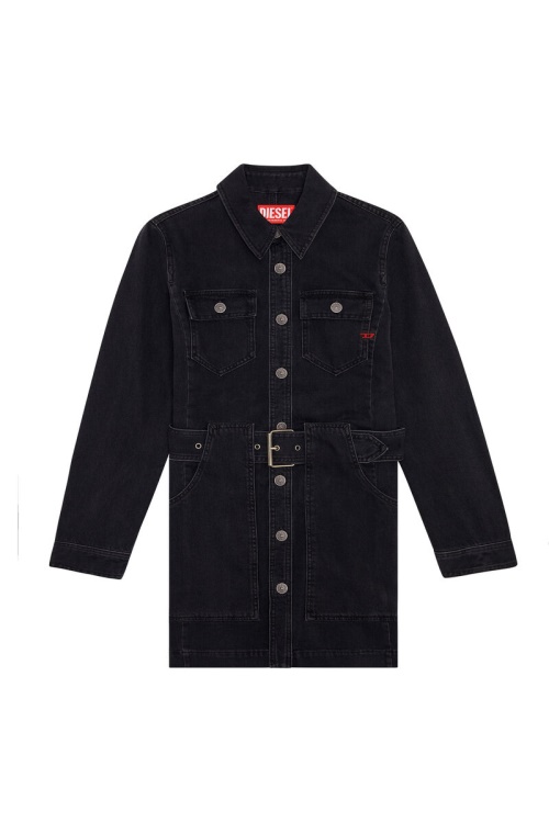 De-Minty Belted Mini-Dress Diesel Black/Dark Grey