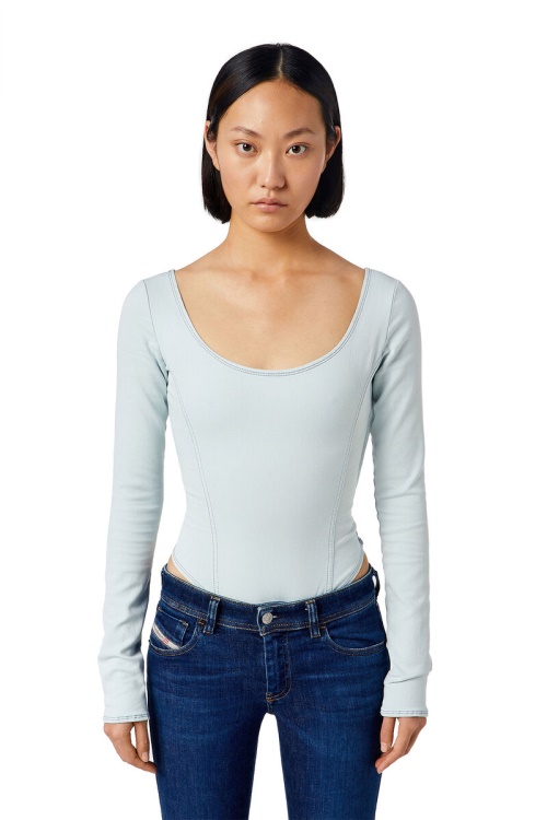 Light Blue D-Cho Track Denim Bodysuit Diesel