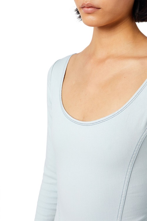 Light Blue D-Cho Track Denim Bodysuit Diesel