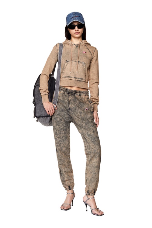 D-Angy-Hood Fs Track Denim Diesel Pink