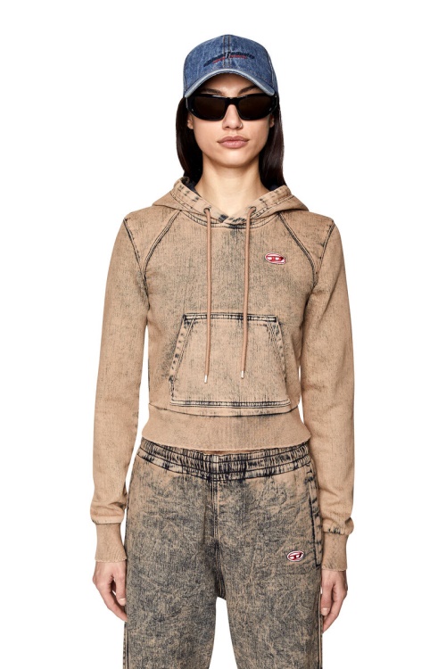 D-Angy-Hood Fs Track Denim Diesel Pink