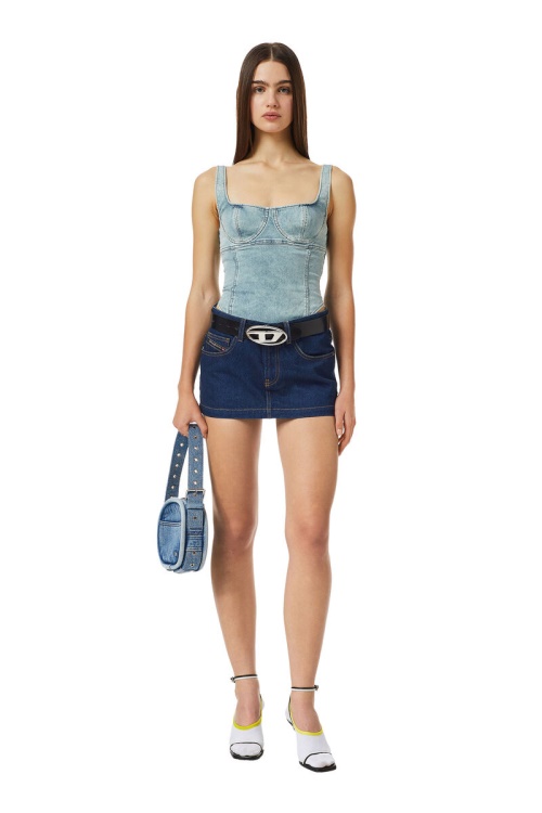 Diesel De-Ron Mini Skirt Dark Blue