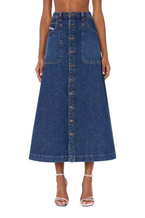 De-Albus-L A-Line Long Skirt Diesel Dark Blue