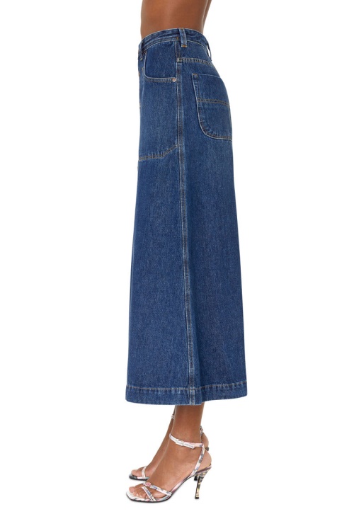 De-Albus-L A-Line Long Skirt Diesel Dark Blue