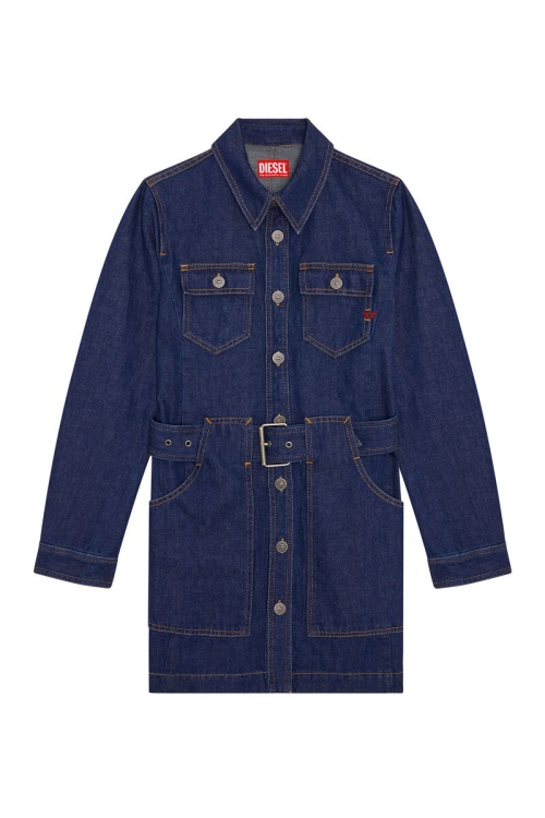 De-Minty Belted Mini-Dress Diesel Dark Blue