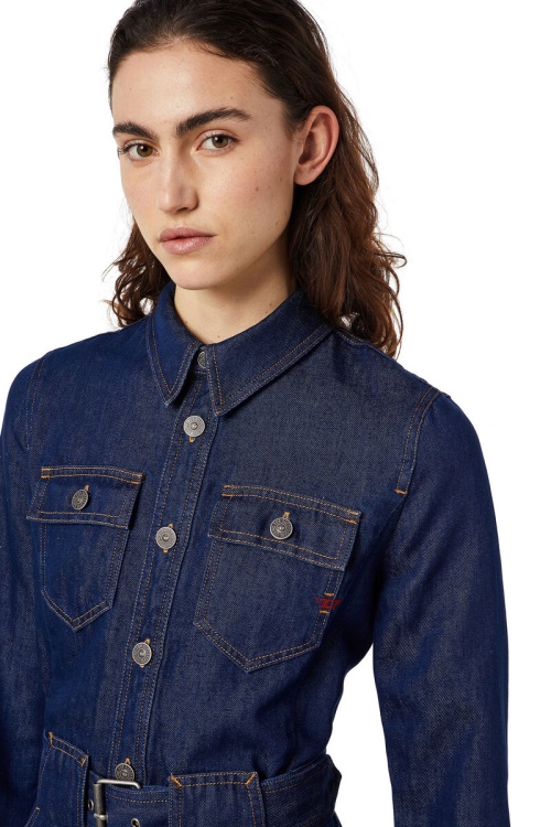 De-Minty Belted Mini-Dress Diesel Dark Blue