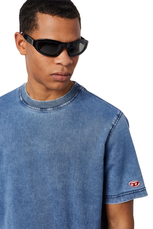 D-Biggor Track Denim T-Shirt Diesel Light Blue