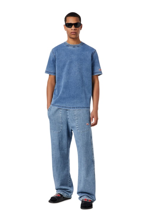 Light Blue D-Biggor Track Denim T-Shirt Diesel