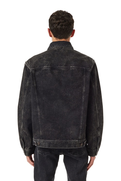D-Riley Trucker Jacket Diesel In Black/Dark Grey