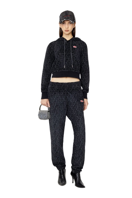 Black Diesel D-Angy Track Denim Hoodie