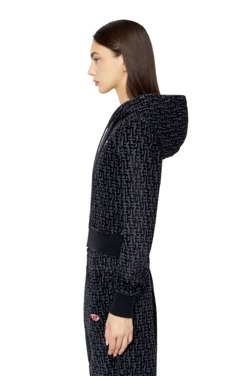 Black Diesel D-Angy Track Denim Hoodie