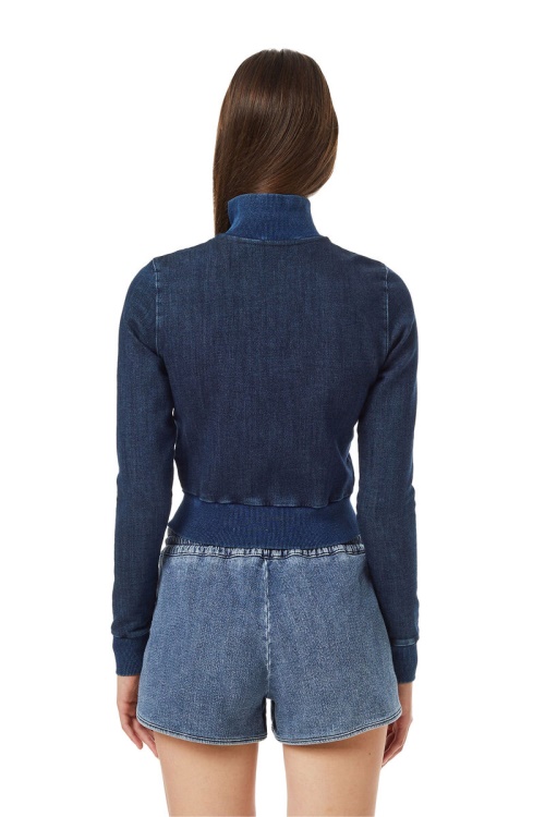 Dark Blue Diesel D-Emy Track Denim Sweatshirt