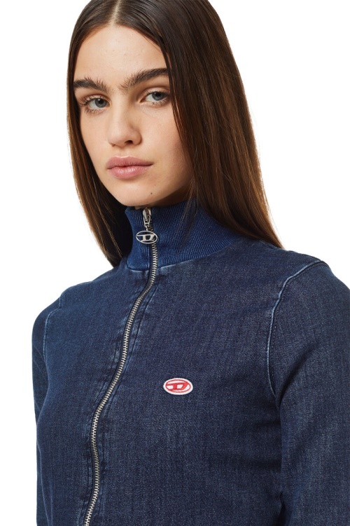 Dark Blue Diesel D-Emy Track Denim Sweatshirt