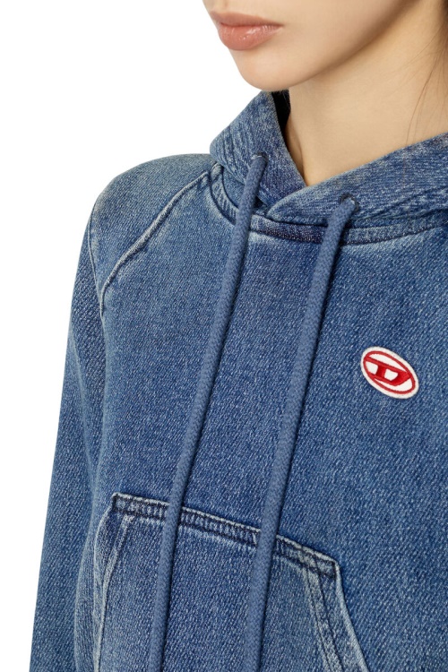 D-Angy Track Denim Hoodie Diesel Dark Blue