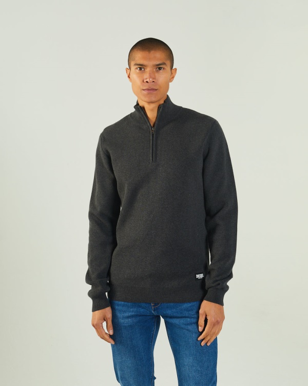 Colter Half Zip Charcoal Marl Diesel Dark Grey