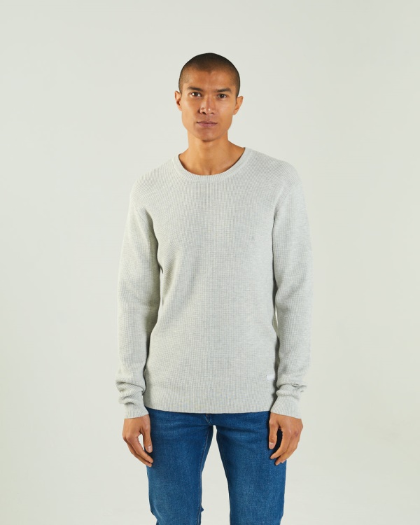 Light Grey Diesel Waldon Sweater Blizzard Marl