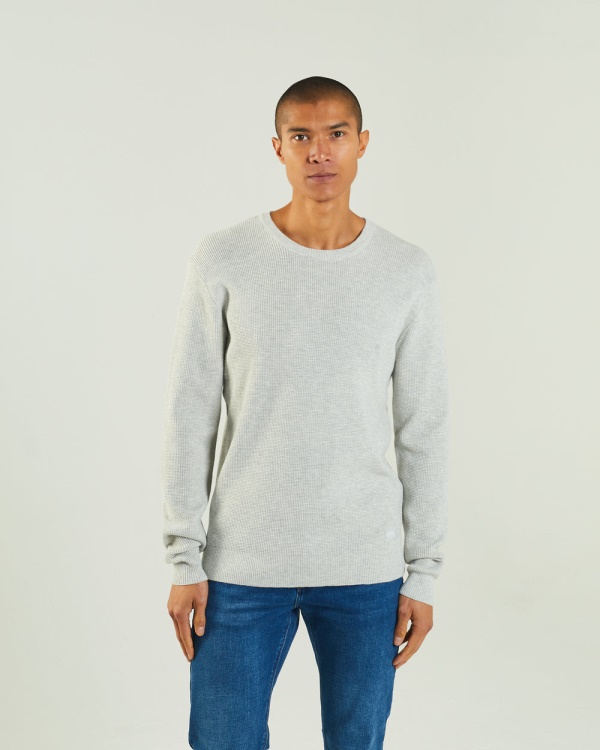 Light Grey Diesel Waldon Sweater Blizzard Marl