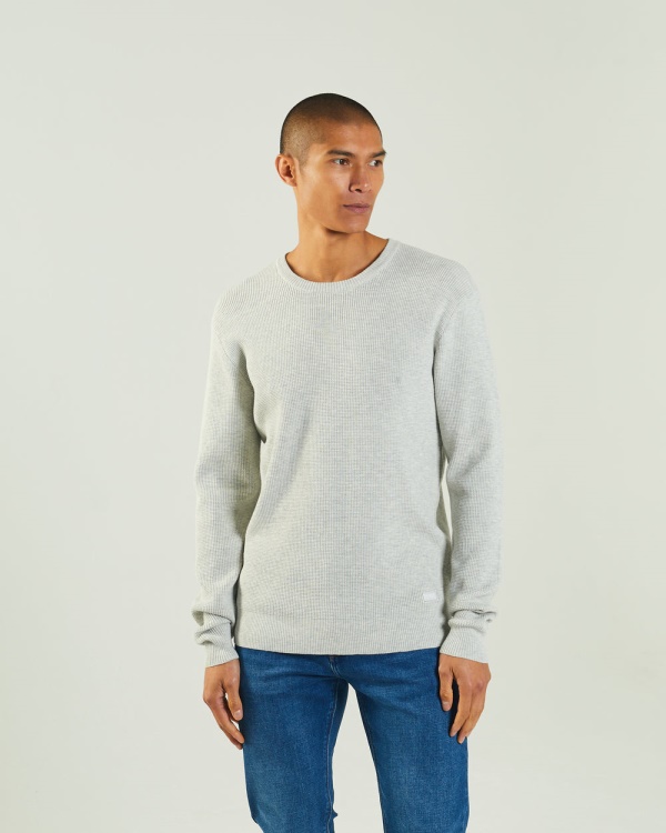 Light Grey Diesel Waldon Sweater Blizzard Marl