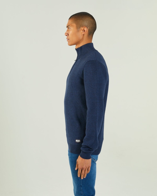Diesel Colter Half Zip Space Marl Blue