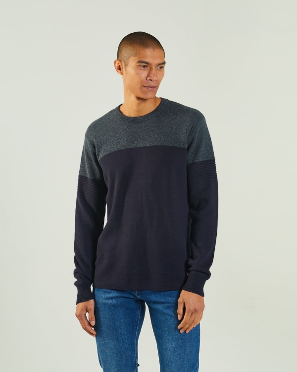 Luigi Sweater Navy/Green Diesel