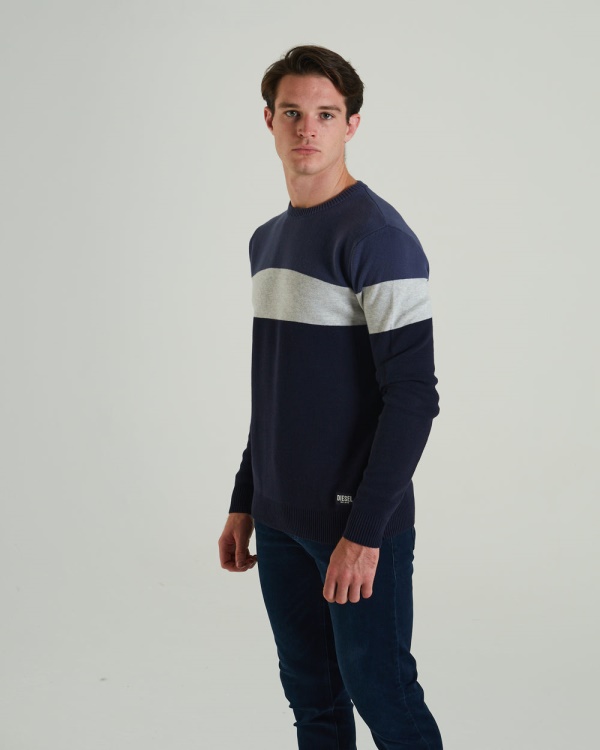 Diesel Tim Sweater Steel Indigo Blue