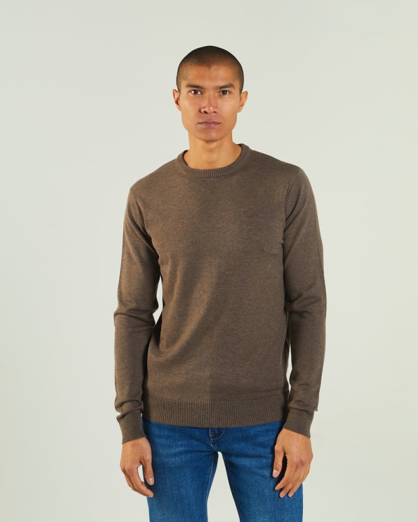 Diesel Dylan Round Neck Walnut Wood Marl Brown