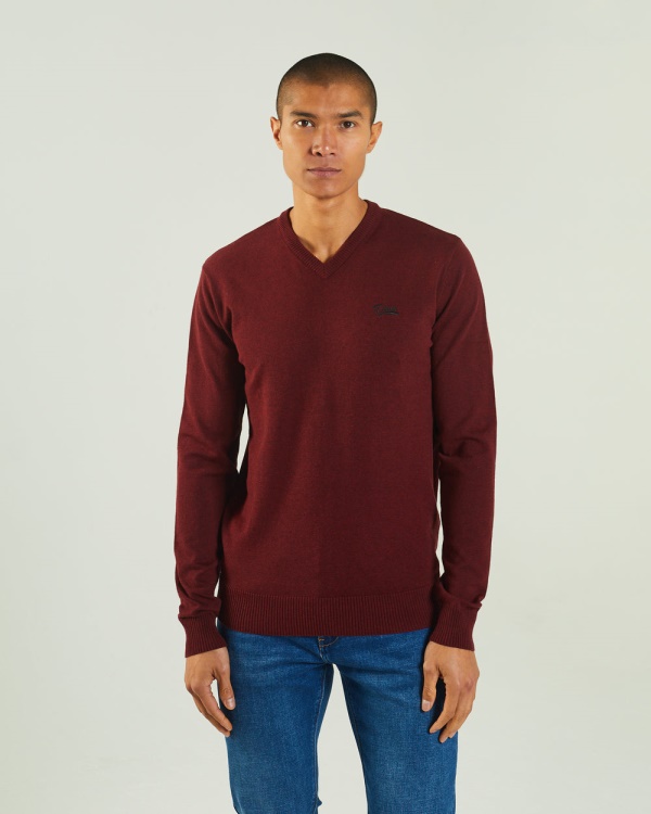 Tony V Neck Biking Red Melange Diesel